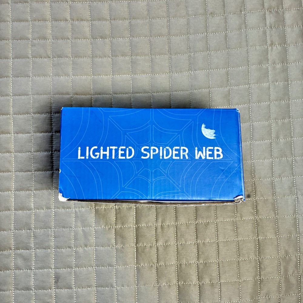 FUNPENY Lighted‎ Spider Web Purple LED Halloween Decoration Spooky Prop